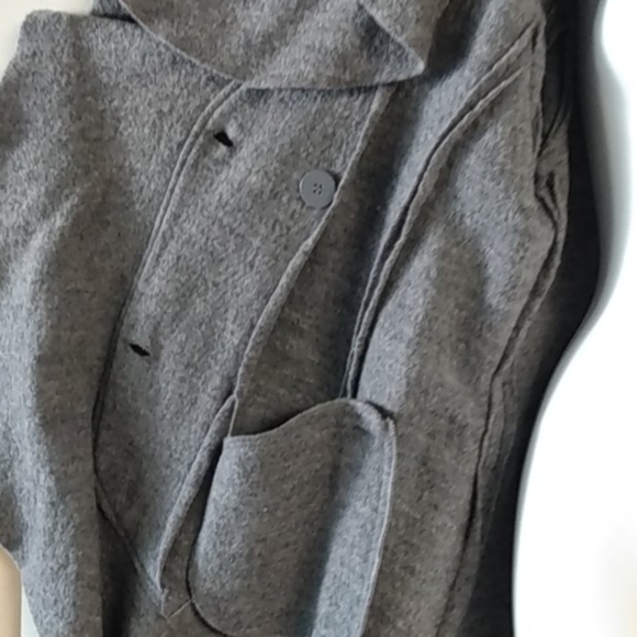 Wool Ruffle Mid Length Coat by A.B.S - Picture 3 of 7